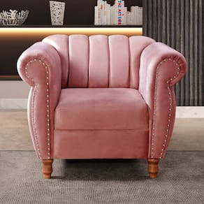 Poltrona Realeza Chesterfield Cadeira Vintage Decoração Retrô Rosa