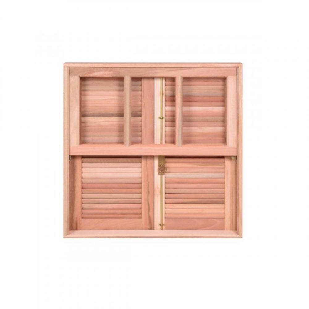 Kit com 2 Janelas Guilhotina com Ferragem Je821 Esel 100x100x12cm Natural
