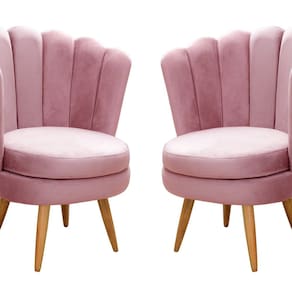 Conjunto 2 Poltronas Pétala Cadeiras Decorativas Flor Rose