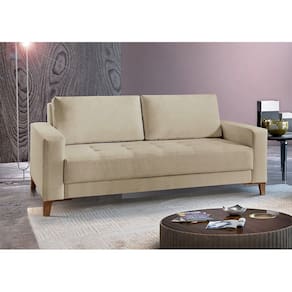 Sofá Fixo 3 Lugares Luxo 180 cm Orion Bege