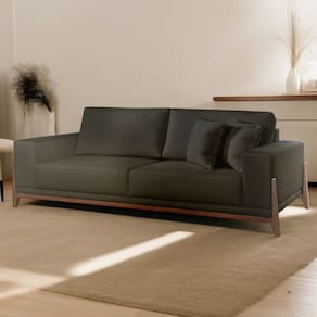Sofá Fixo Magnus 3 Lugares Luxo 1,90m Castellar Móbile Cinza