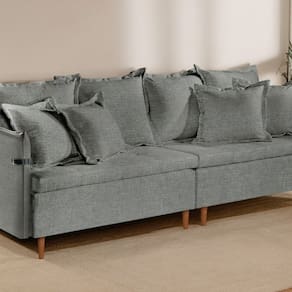 Sofá Fixo 2 Lugares Luxo 160 cm Atlas Cinza
