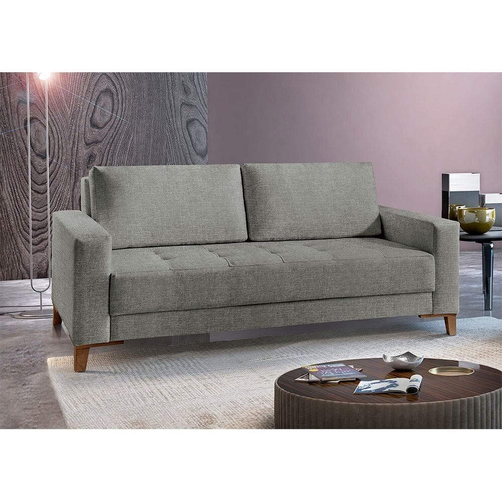 Sofá Fixo 2 Lugares Luxo 140 cm Orion Cinza