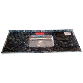 Pia de Cozinha Granito 120 cm Indiano Standard Cuba simples Preto Indiano