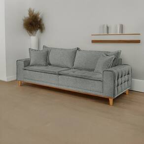 Sofá Fixo 2 Lugares Luxo 160 cm Orfeu Cinza