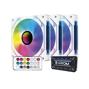Kit Hayom 3 Fans Coolers Rgb De 12 Cm Controladora Fc1309