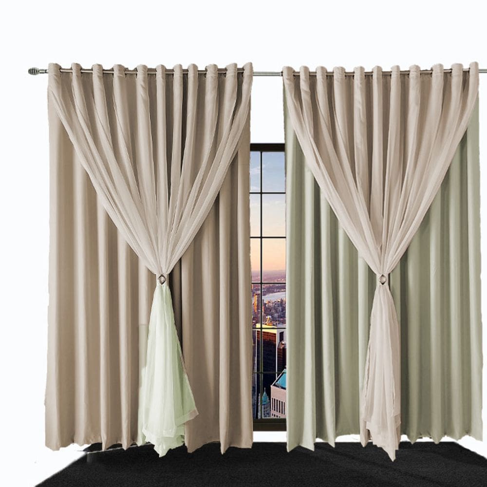 cortina para quarto e sala blecaute Ana 4,00 x 2,60 cinza - palha