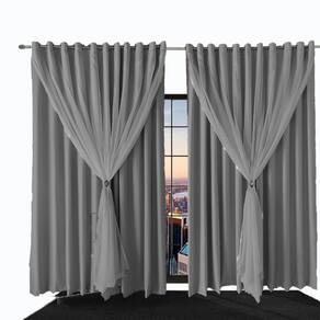 cortina para quarto e sala blecaute Ana 4,00 x 2,50 cinza
