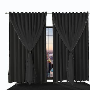 cortina para quarto e sala blecaute Ana 2,00 x 1,30 preto