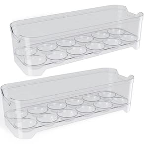 Kit 2 Organizadores de Geladeira Porta Ovos 12un 28x10x7,5cm cada Transparentes Plástico UZ