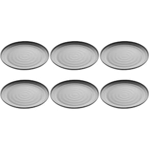 Kit 6 Pratos de Melamina Preto Fosco 25,5cm para Sushi Casa Restaurante Refeições Lyor Tóquio