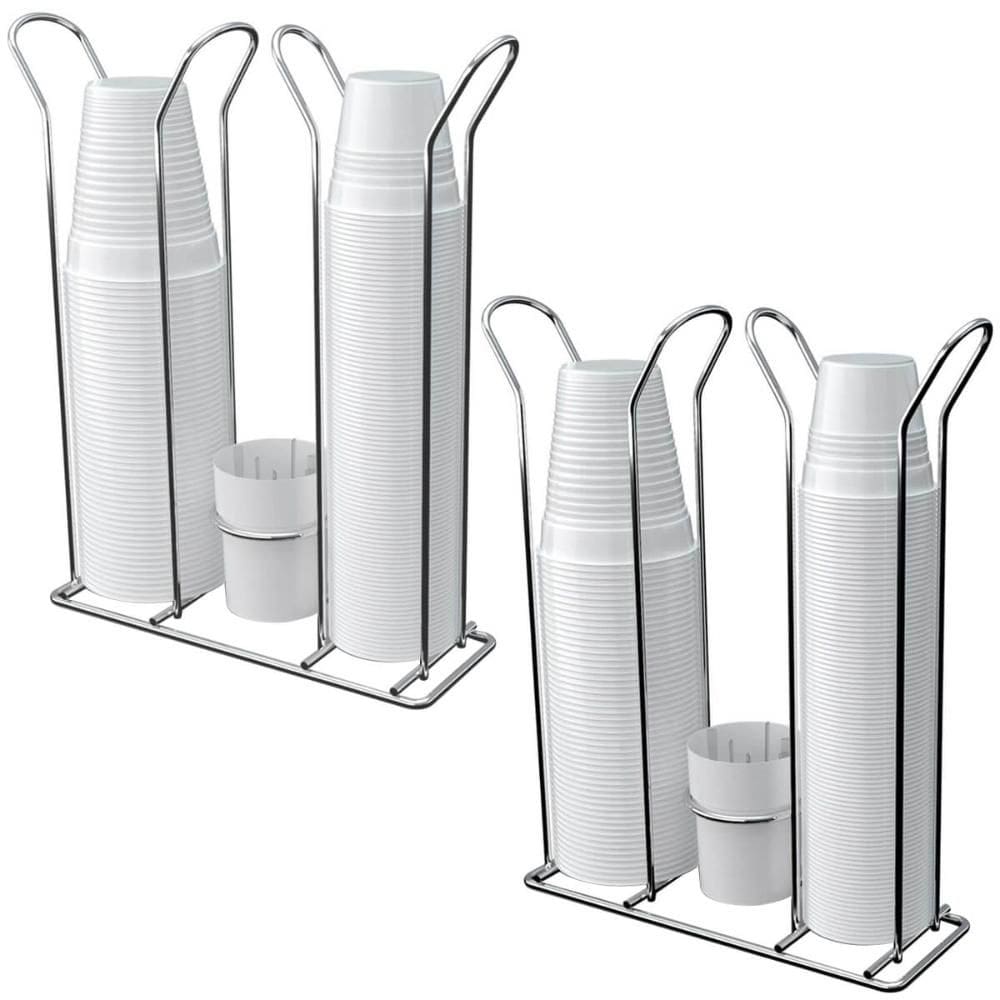 2 Suportes para Copos Descartáveis Organizador Porta Copo de Café 50 80ml e 180 200ml Branco