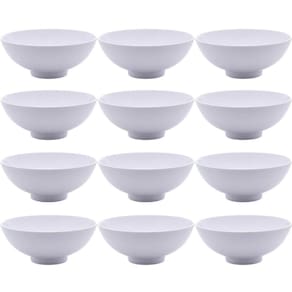 Kit 12 Cumbucas de Melamina para Petiscos 400ml Brancas Bowls Lyor Restaurantes Bares