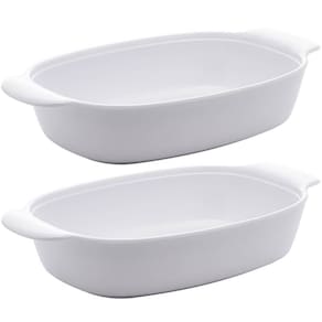 Kit 2 Travessas de Melamina Brancas 23cm Milão Lyor com Alças Laterais para Servir