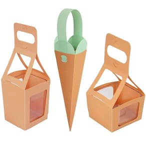Kit 18 Embalagens para Lembrancinhas Doces Chocolates Presente Páscoa Cestinhos Cenourinha Papaya Dello