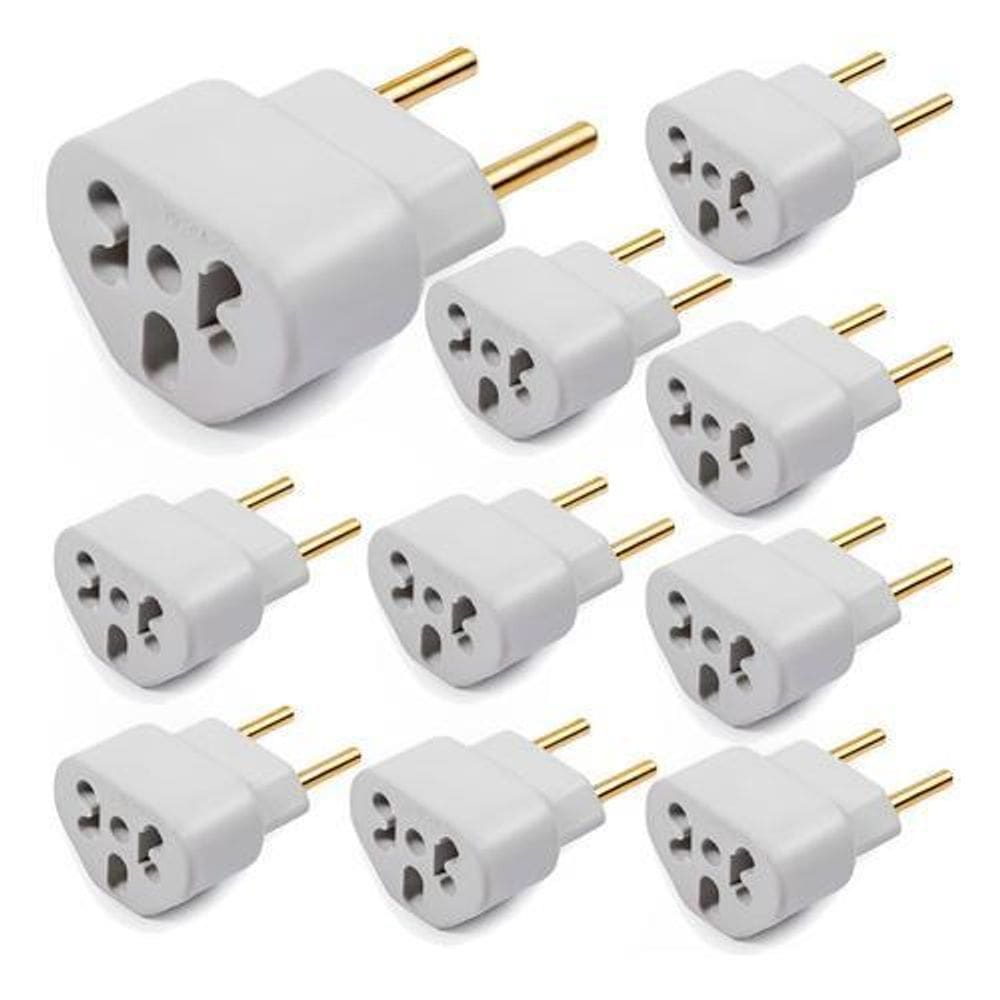 Adaptador Benjamin Bob Love 10A/20A Kit 10Pças Pino Maciço