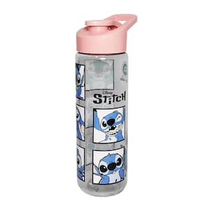 Garrafa Squeeze Plástico Stitch Com Tampa E Alça 700ML Kwaii Personagem Fofo (Unidade)