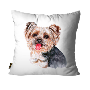 Capa para Almofada Mdecore Yorkshire Terrier Branco