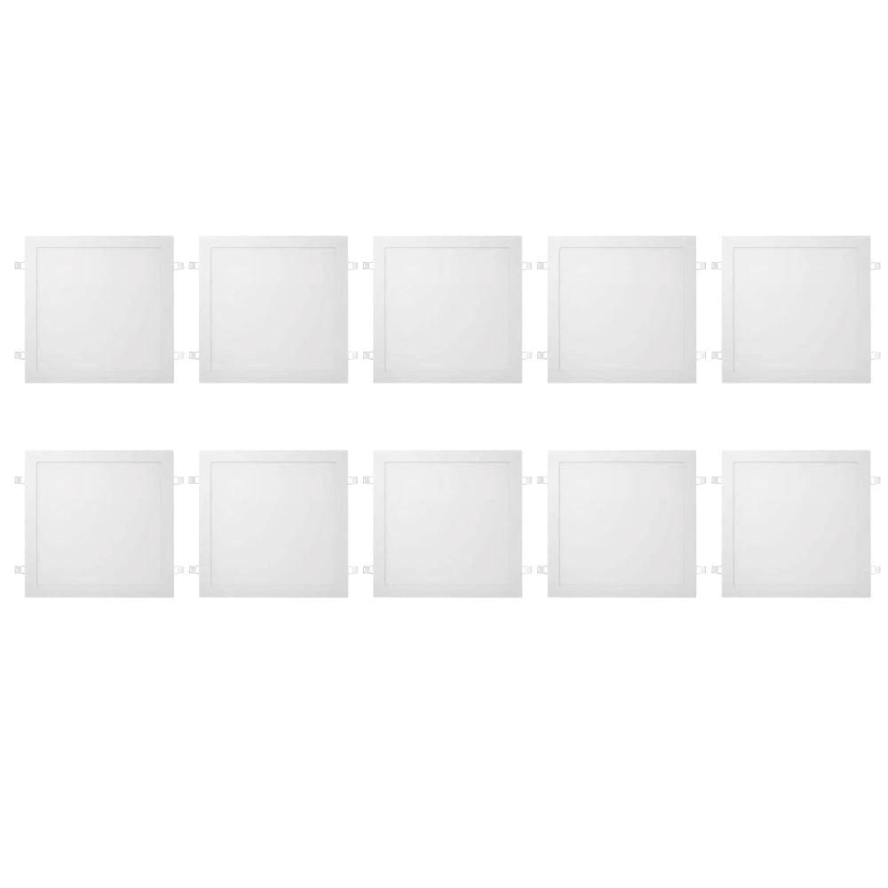 Kit 10 Painéis Led Embutir 30W Luz Branca Fortled