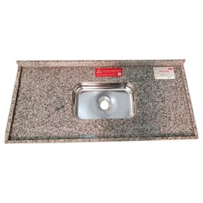 Pia de Cozinha Granito 120 cm Itabira Standard Cuba simples Ocre Itabira