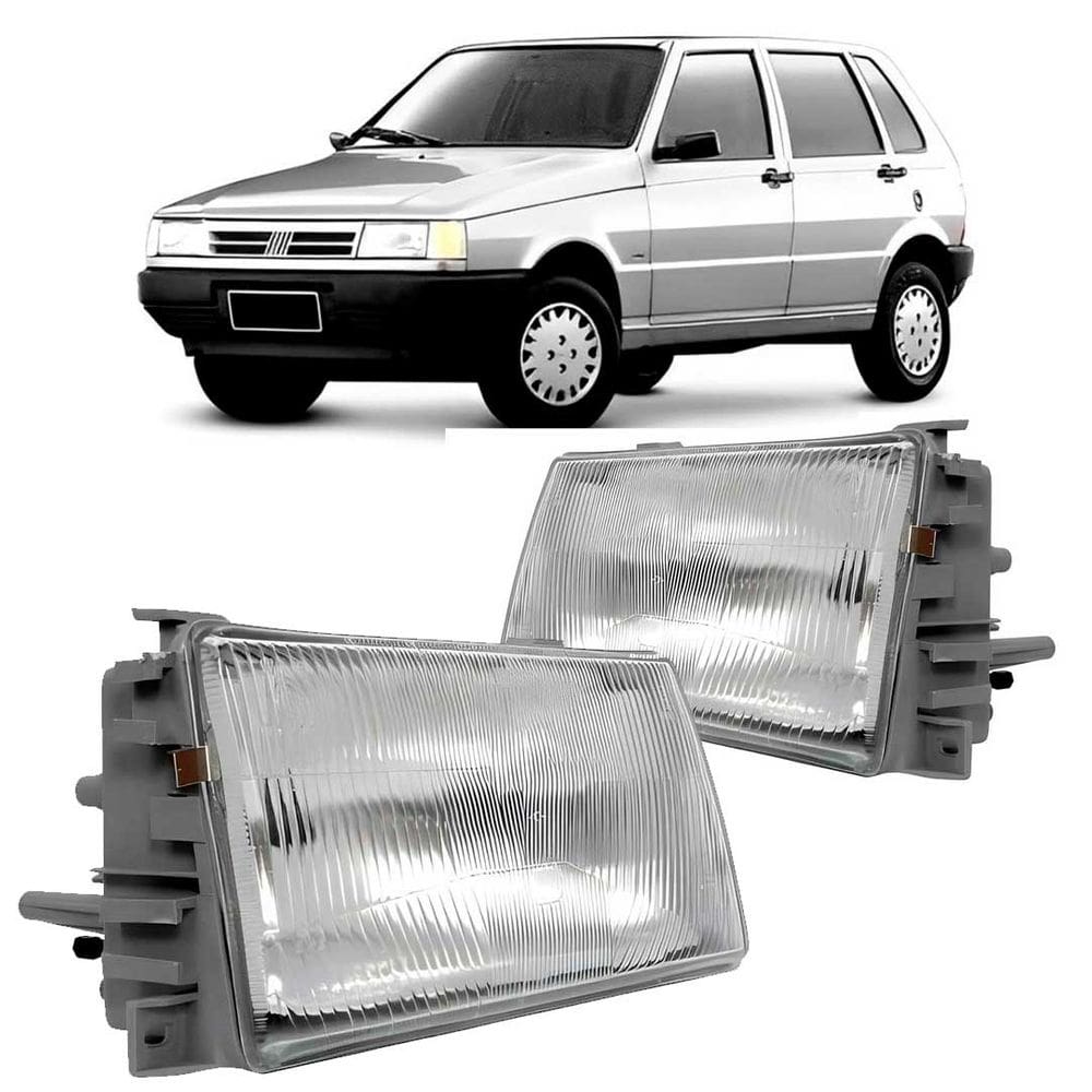 Par Farol Fiat Uno 91/03 Lente de Vidro Ld Le