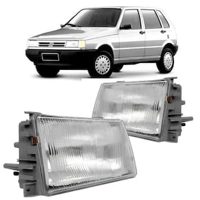 Par Farol Fiat Uno 91/03 Lente de Vidro Ld Le