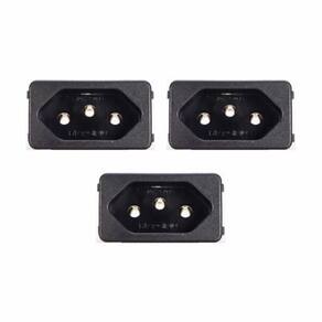 03 Tomada Margirius Para Cx Embutir Padrão Weg 10/20a Preto