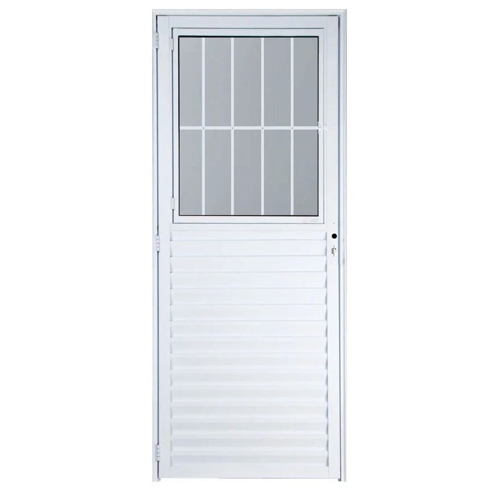 Porta social 2,10x70 lado ESQUERDO no alumínio branco
