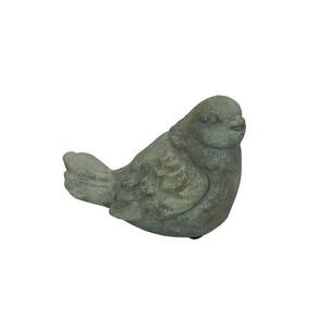 Escultura Decorativa Pássaro Rústico em Cimento Cinza 9cm WB3015 BTC