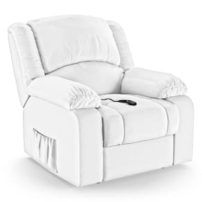 Poltrona do Papai Reclinável Melim Controle Power Elétrico PU Branco FH1 - D`Rossi