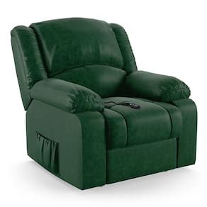 Poltrona do Papai Reclinável Melim Controle Power Elétrico PU Verde Musgo FH1 - D`Rossi