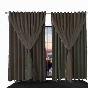 cortina para quarto e sala blecaute Ana 3,00 x 2,60 cinza