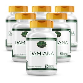 Kit 360 Cáps Damiana Turnera Ulmifolia 100% Natural 6 Potes