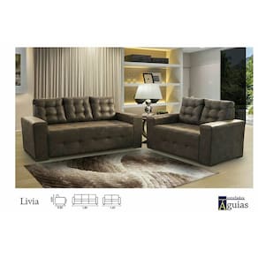 Conjunto Estofados Parana 2 E 3 Lugares Marrom