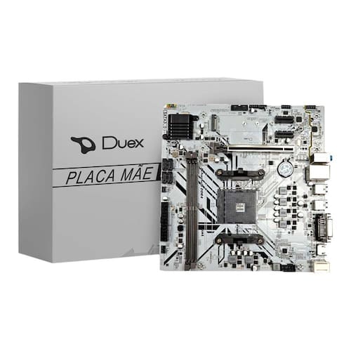 Placa Mãe Duex B450m White, Chipset B450, Amd Am4, Matx, M2, 2 Slots Ddr4 - Dx B450 Zg