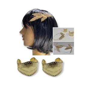 Kit Coroa Deusa Grega Folhas De Louro C/ 2 Braceletes