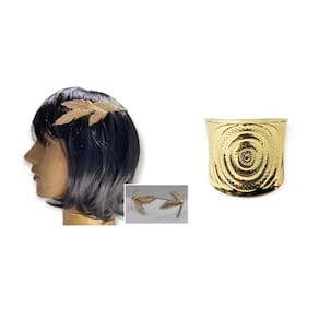 Kit Coroa Deusa Grega Folhas De Louro C/ 1 Bracelete