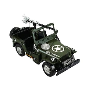 Miniatura Jeep Militar 21x38x17cm - Retrô - Tudo em Caixa
