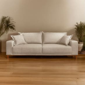 Sofá Fixo 2 Lugares Luxo 160 cm Argos Bege Claro
