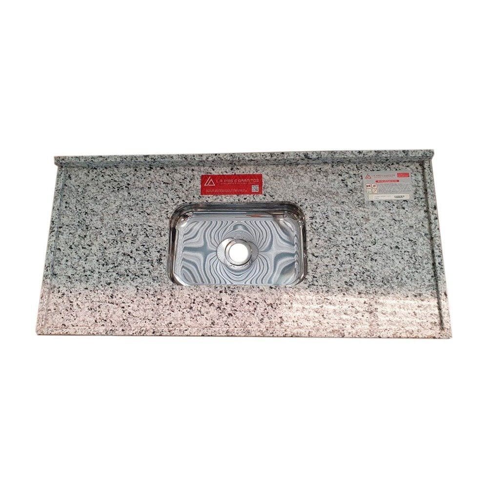 Pia de Cozinha Granito 120 cm Portinari Standard Cuba simples Branco Portinari