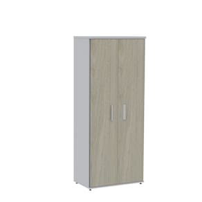 Armário para Escritório Alto 02 Portas Pivotante Aac1900 Cinza/Nogueira casblanca