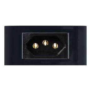 Conjunto Tomada 10A 250V Embutir Moveis Pezzi 50000 Preto