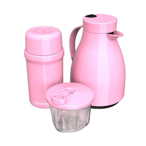 Kit Unibaby Garrafa Térmica Paris Fano Porta Leite em PóROSA
