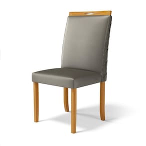 Cadeira Agnes Madeira Maciça Estofada Para Mesa De Jantar Veludo Chumbo 109