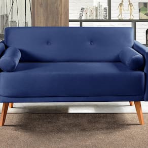 Namoradeira Moderna Decoração Sala, Varanda, Recepção Luma Azul Marinho