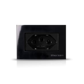 Tomada P/ Moveis Margirius 2p+t Preta 10a 250v Nbr 14136