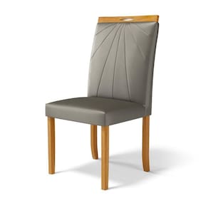 Cadeira Maiara Madeira Maciça Estofada Para Mesa De Jantar Veludo Chumbo 109