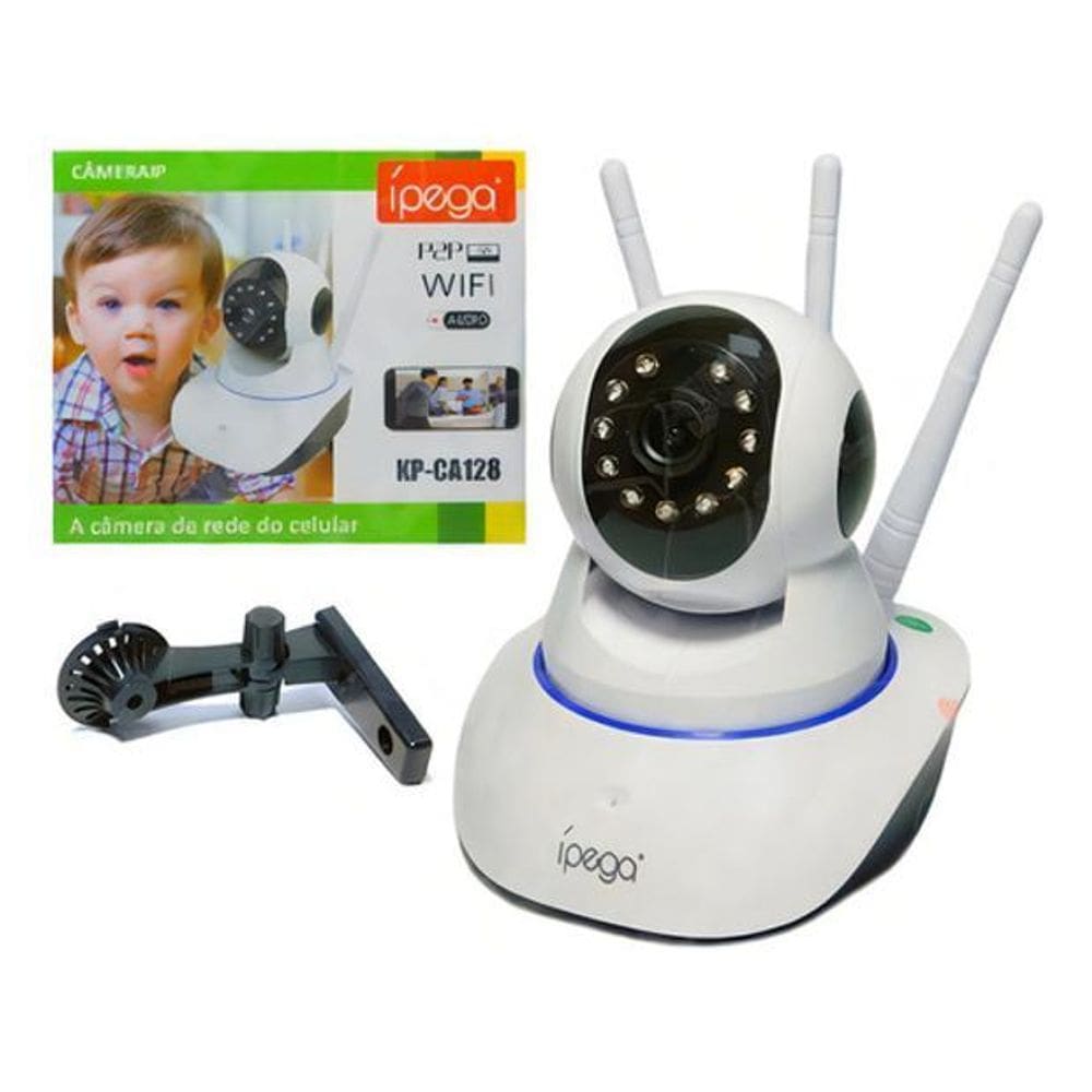 Camera De Segurança Com 3 Antena Wifi Ip 1080 Ipega Kp-Ca128