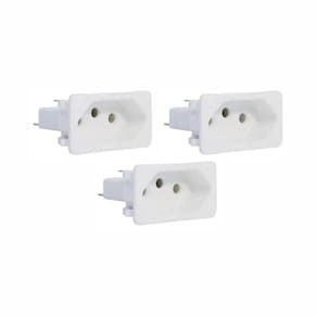 03 Tomada Margirius Para Cx.Embutir Padrão Weg 10/20A Branca