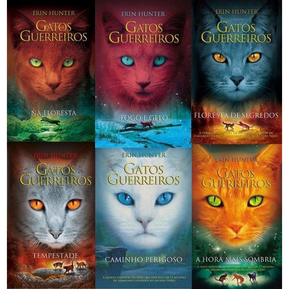 Kit 6 Livros Gatos Guerreiros Erin Hunter